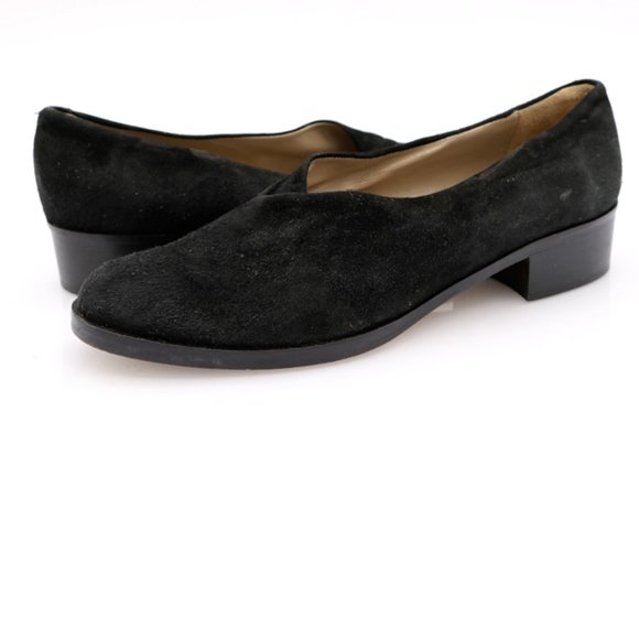 Eddie Bauer Womens Black Suede Loafers Shoes